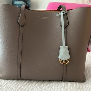 Tory Burch Grey/Warm Tote Orange Inside